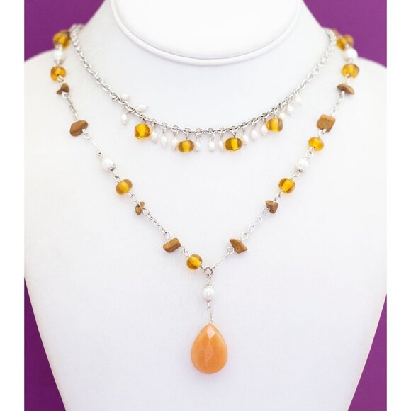 Vintage Bohemian Princess Stylish Multi Strand Necklace 18 inch by Avon - V10 - Picture 2 of 3